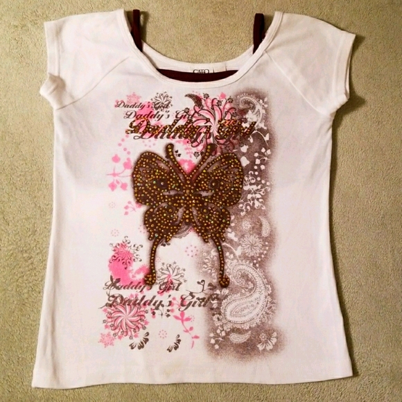 **SOLD** New Cato "Daddy's Girl" Embellished Shirt - Picture 2 of 13
